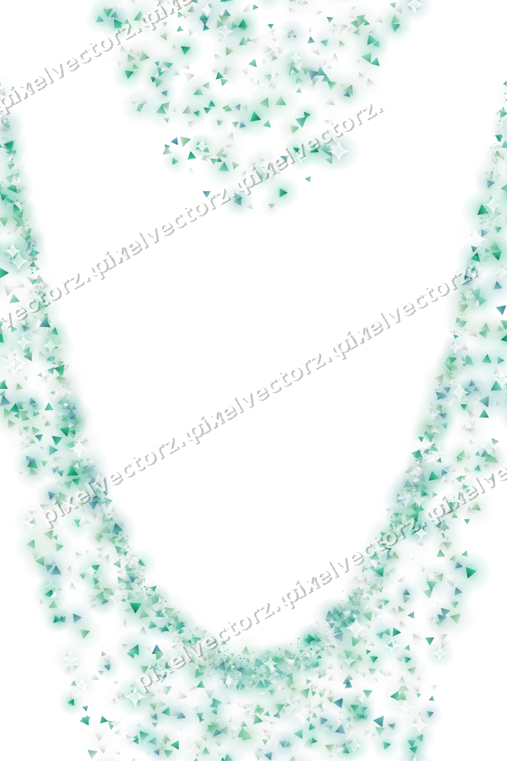 Nahtlose Glitzergirlande aus Dreiecken in Grün auf transparentem Grund