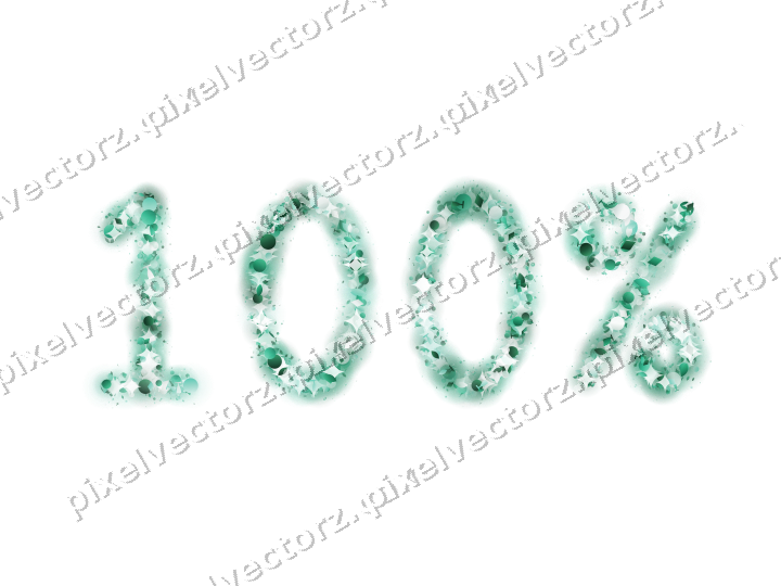 Nahtlose Glitzerzahl 100% auf transparentem Grund