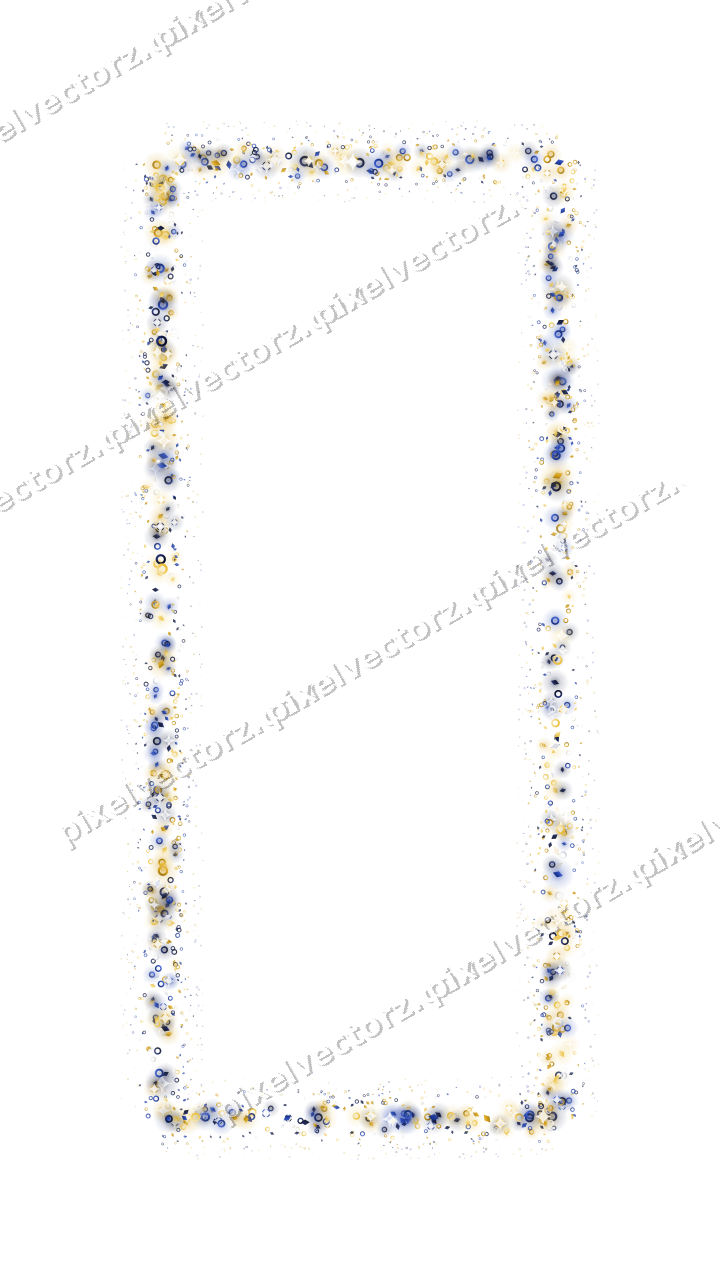 Nahtloser Glitzerrahmen aus Ringen und Rauten auf transparentem Grund