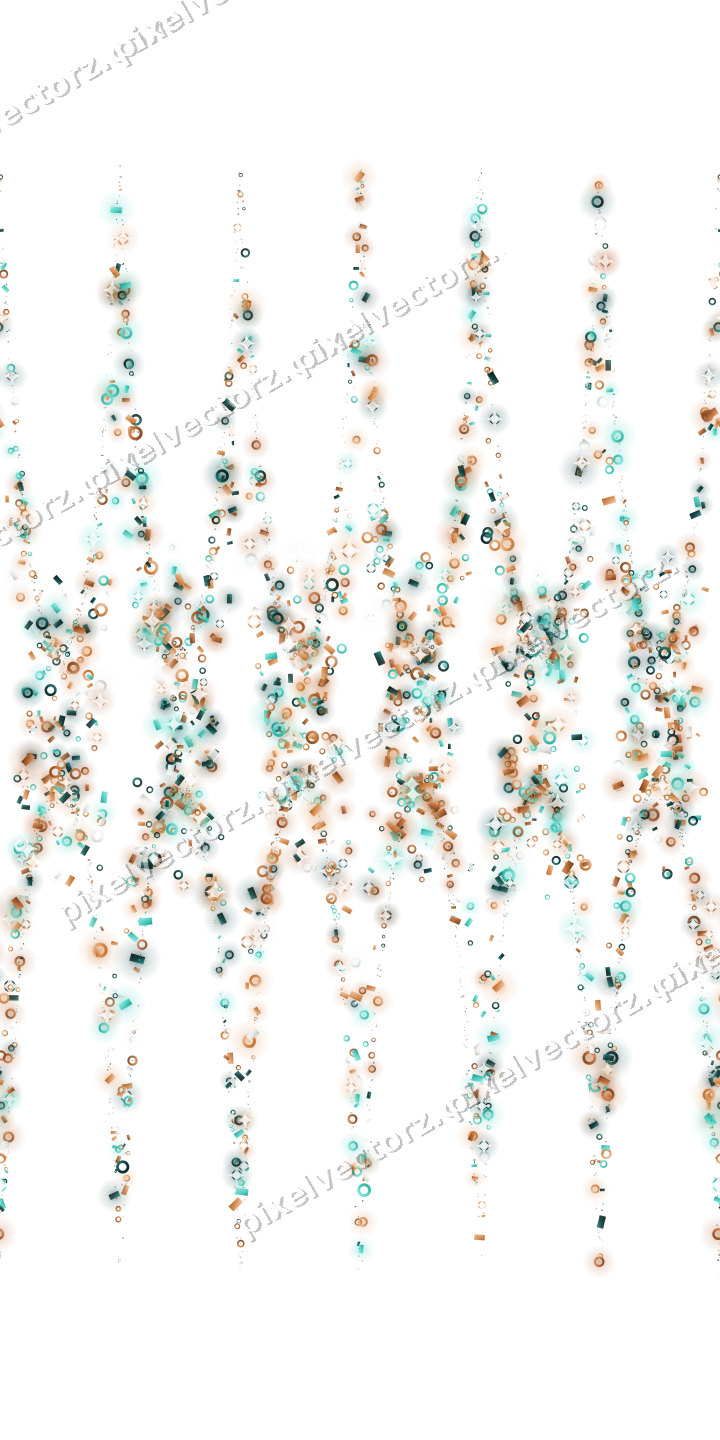Nahtlose Glitzergirlande in Orange und Petrol auf transparentem Grund