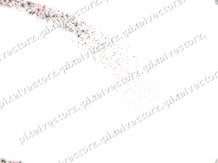Nahtloser Sternenschweif aus Sternen in Rosa auf transparentem Grund