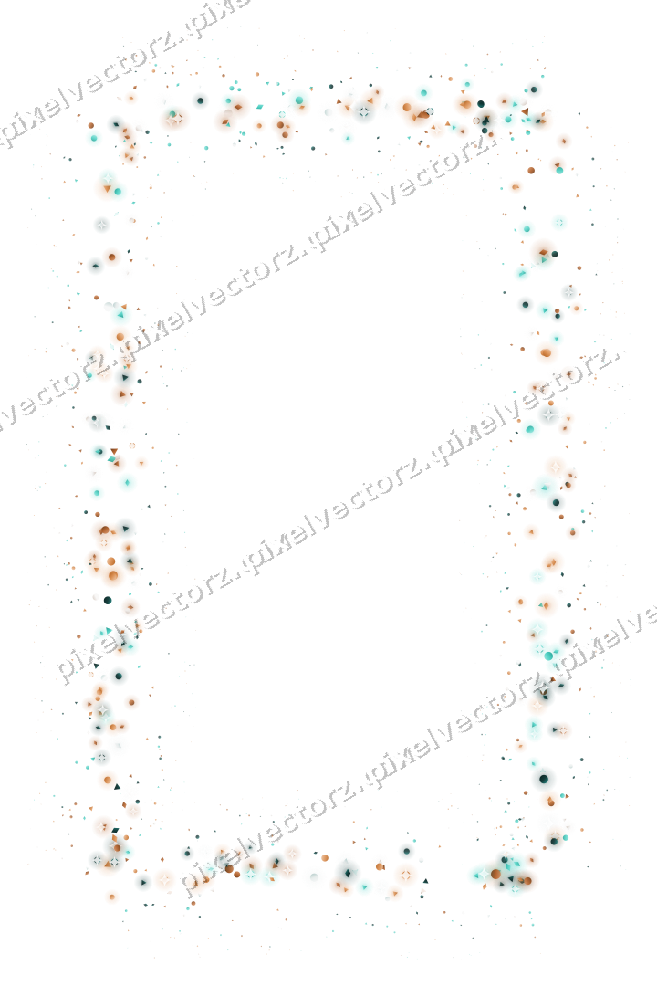 Nahtloser Glitzerrahmen aus Punkten und Rauten auf transparentem Grund