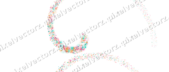 Nahtlose Glitzerspirale aus Tropfen und Rauten auf transparentem Grund