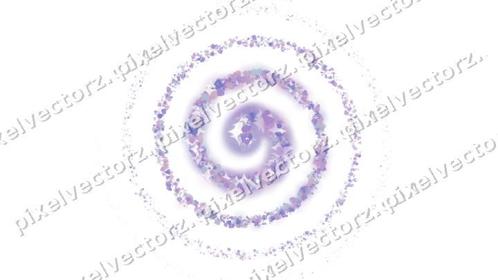 Nahtlose Glitzerspirale in Violett und Blau auf transparentem Grund