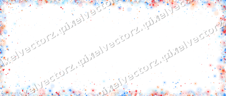 Nahtlose Glitzervignette in Blau und Rot auf transparentem Grund