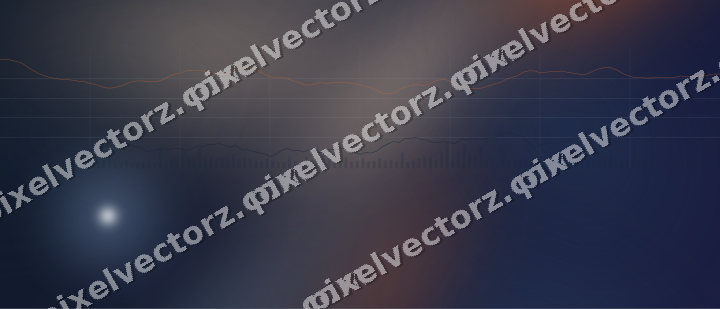 Leuchtender Neon Diagramm Hintergrund in Dunkelblau und Orange
