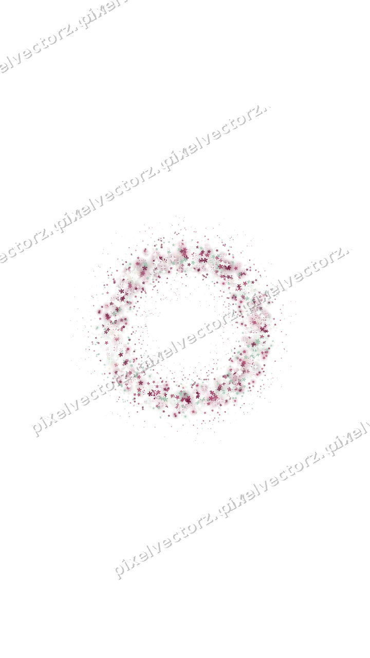 Nahtloser Glitzerkranz aus Blüten auf transparentem Grund