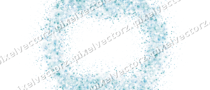 Nahtloser Glitzerkranz aus Sternen und Tropfen auf transparentem Grund
