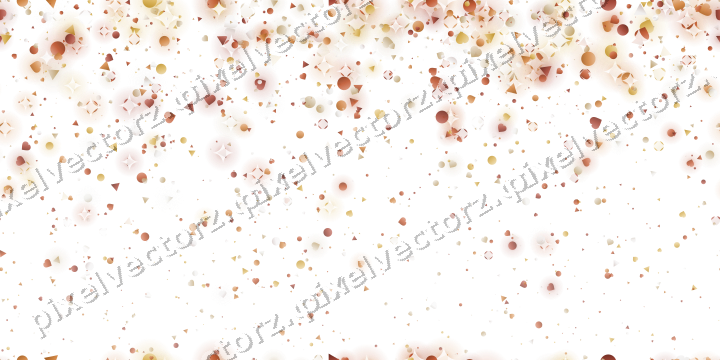 Nahtloser Glitzerregen aus Herzen und Punkten auf transparentem Grund