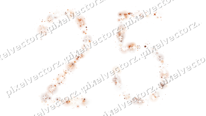 Nahtlose Glitzerzahl 25 auf transparentem Grund