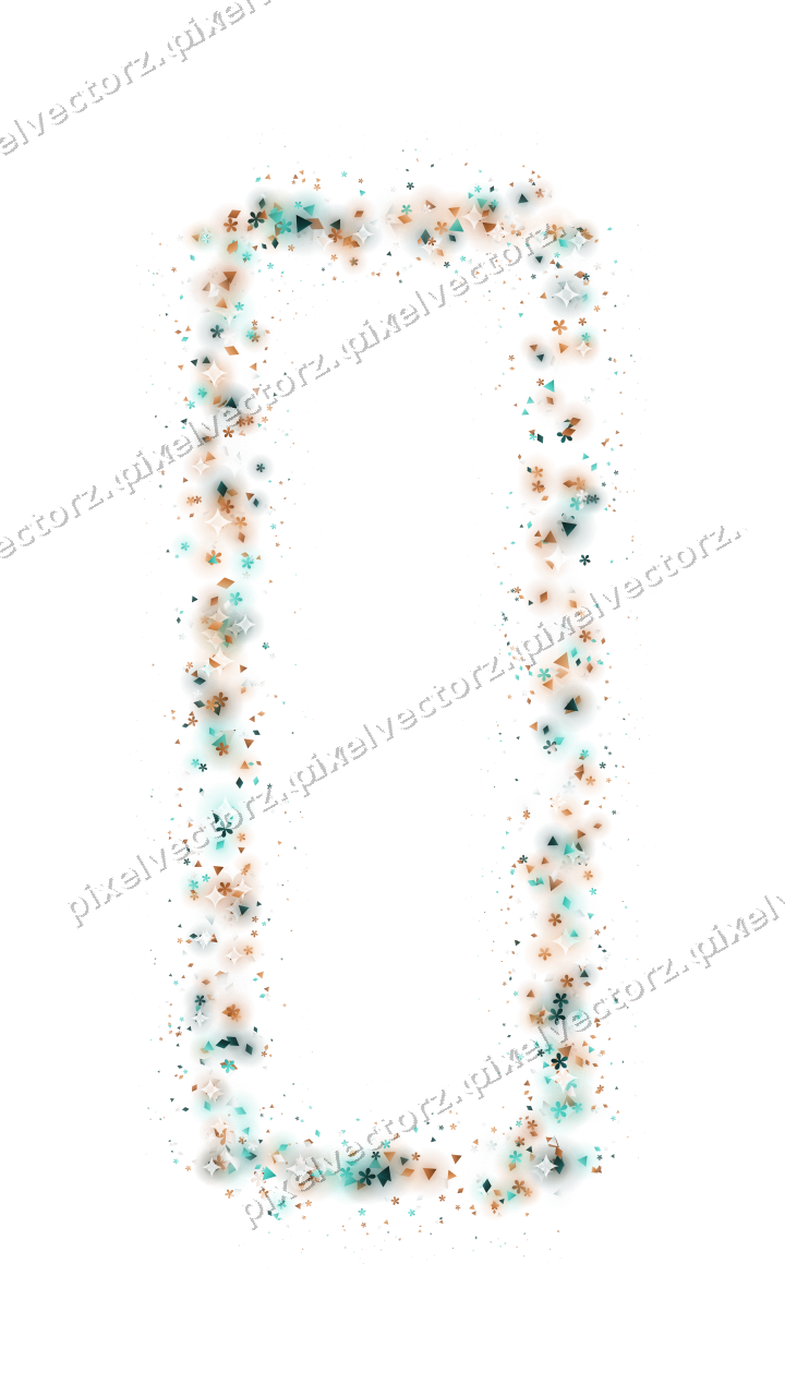 Nahtloser Glitzerrahmen aus Blüten und Rauten auf transparentem Grund