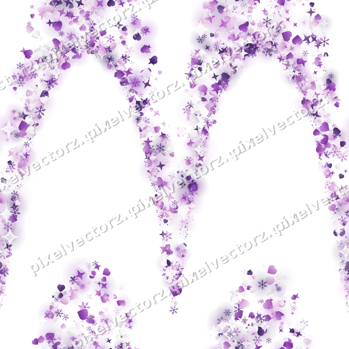Nahtlose Glitzergirlande in Violett auf transparentem Grund