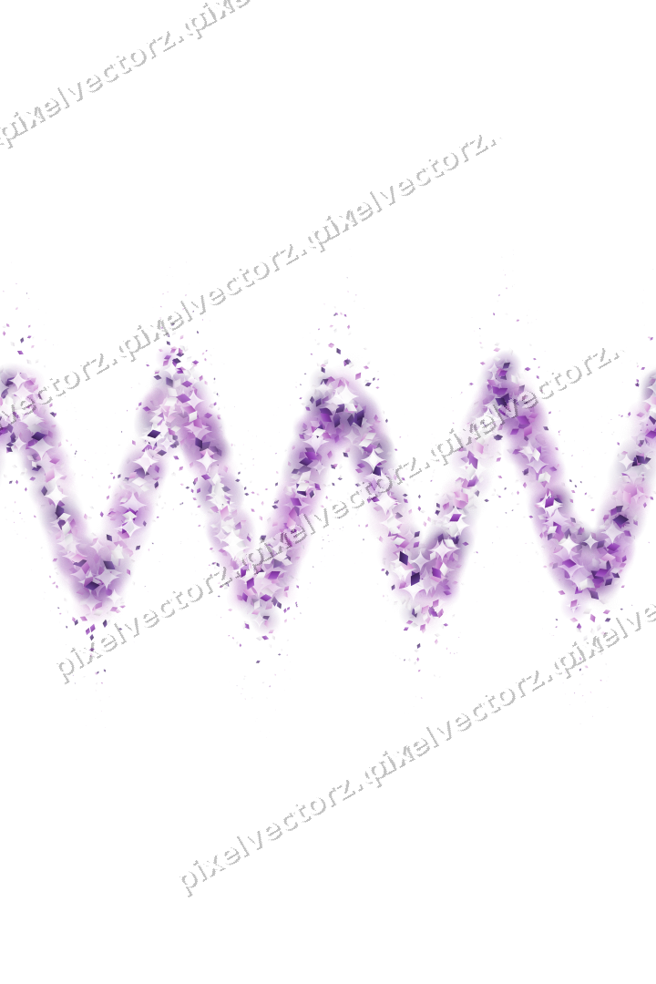 Nahtlose Glitzerwelle aus Rauten in Violett auf transparentem Grund