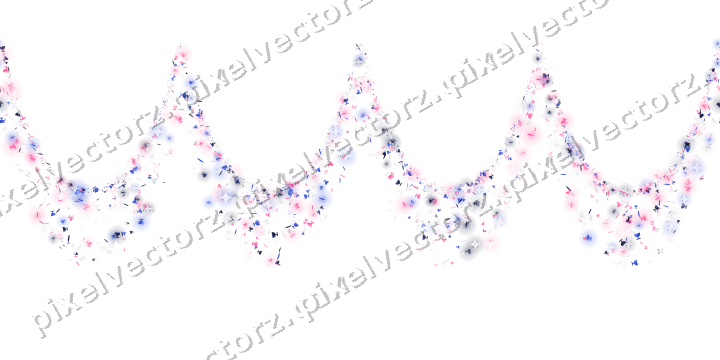 Nahtlose Glitzergirlande in Rosa und Blau auf transparentem Grund