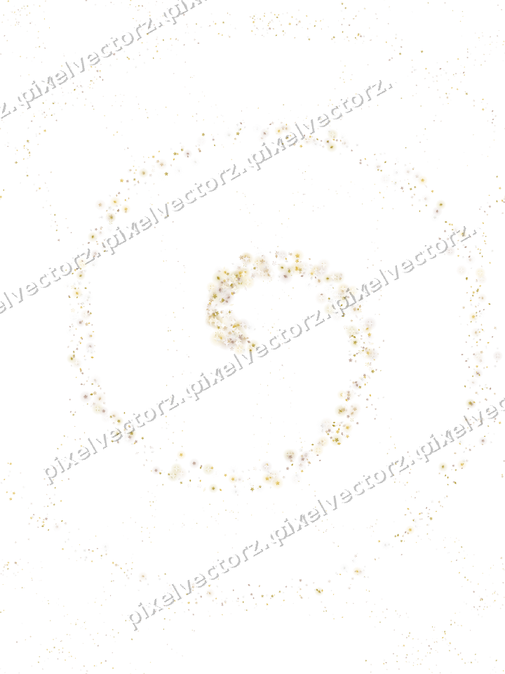 Nahtlose Glitzerspirale aus Blüten und Rauten auf transparentem Grund