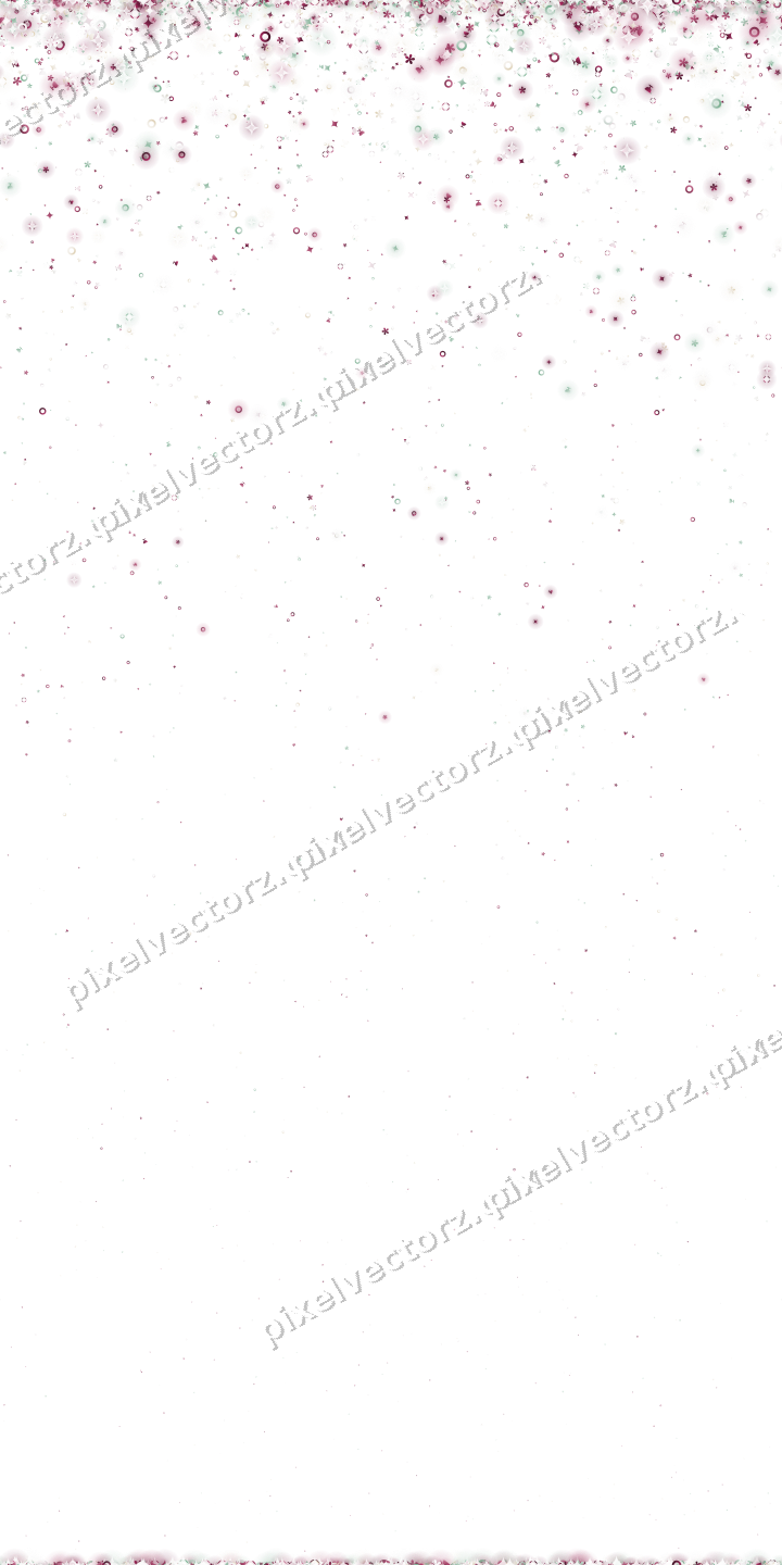 Nahtloser Glitzerregen aus Funken und Blüten auf transparentem Grund