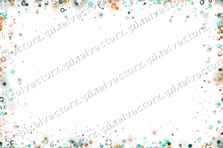 Nahtlose Glitzervignette in Orange und Petrol auf transparentem Grund
