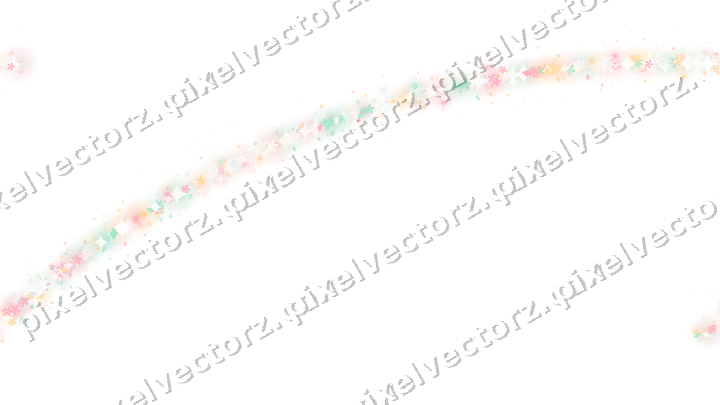 Nahtloser Glitzerbogen aus Blüten und Rauten auf transparentem Grund