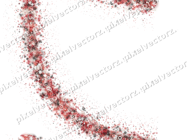 Nahtloser Glitzerbogen aus Ringen in Rot auf transparentem Grund