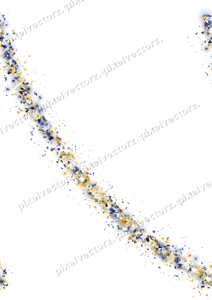 Nahtloser Glitzerbogen in Bernstein und Blau auf transparentem Grund