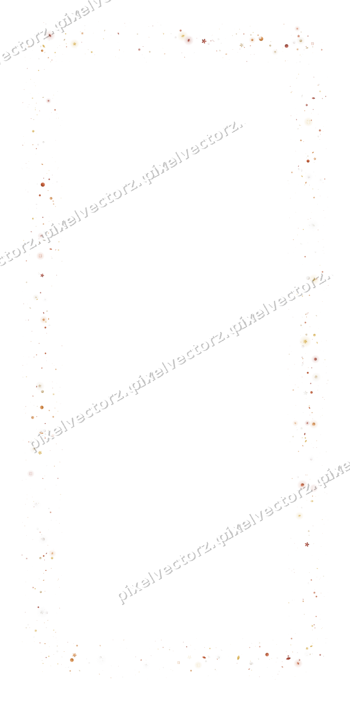 Nahtloser Glitzerrahmen aus Blüten und Tropfen auf transparentem Grund