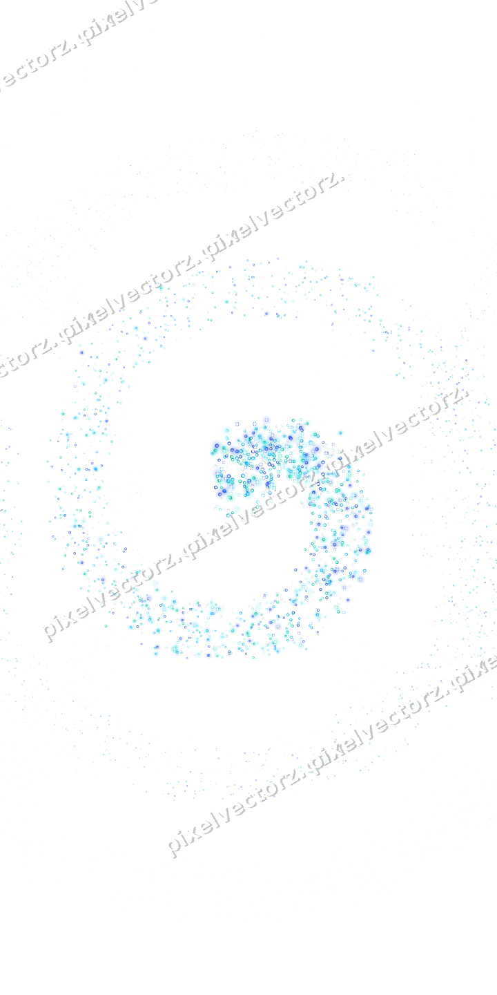 Nahtlose Glitzerspirale aus Ringen in Türkis auf transparentem Grund