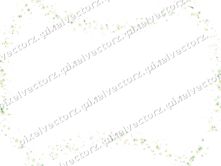 Nahtloser Glitzerkranz aus Sternen und Blüten auf transparentem Grund