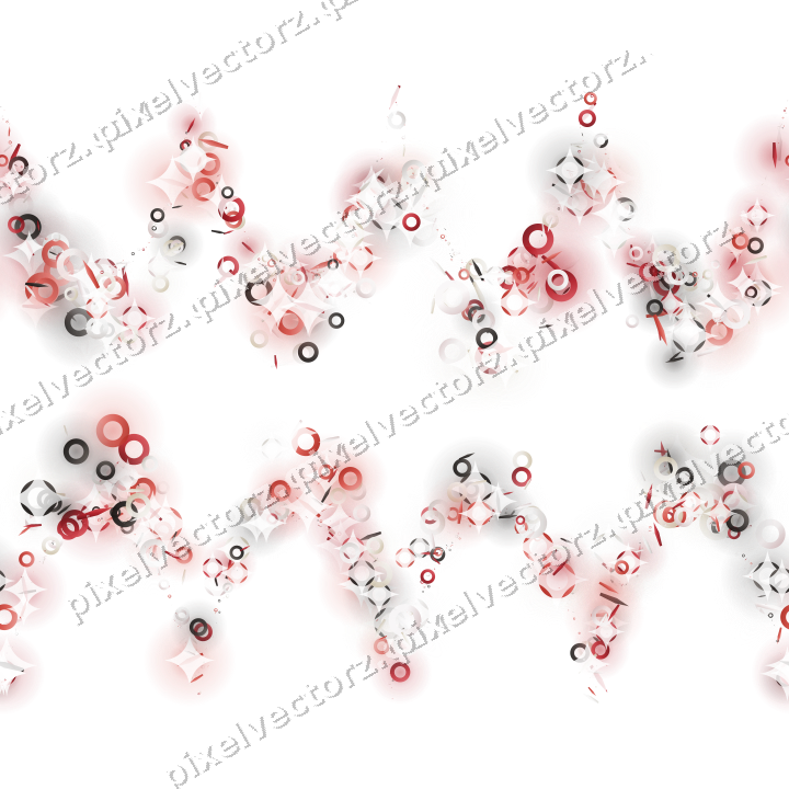 Nahtlose Glitzergirlande in Rot auf transparentem Grund