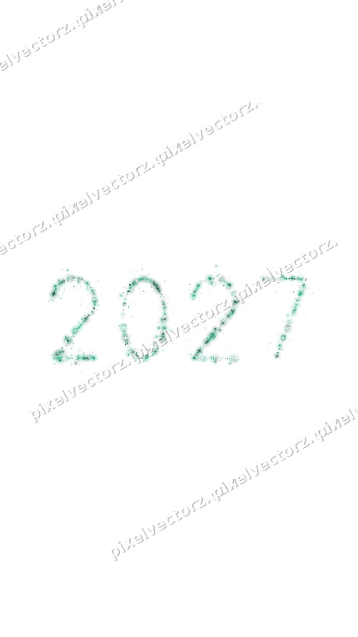 Nahtlose Glitzerzahl 2027 auf transparentem Grund