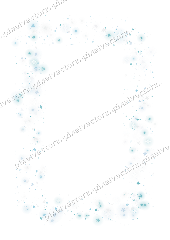 Nahtloser Glitzerrahmen aus Funken und Blüten auf transparentem Grund