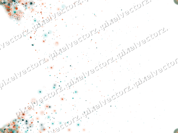 Nahtloser Glitzerfächer in Orange und Petrol auf transparentem Grund