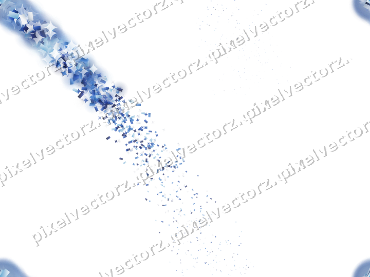Nahtloser Sternenschweif in Blau und Türkis auf transparentem Grund