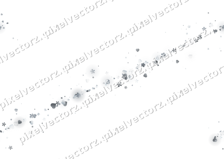 Nahtloses Glitzerband aus Herzen und Blüten auf transparentem Grund