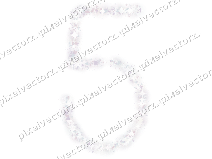Nahtlose Glitzerzahl 5 aus Sektschalen auf transparentem Grund