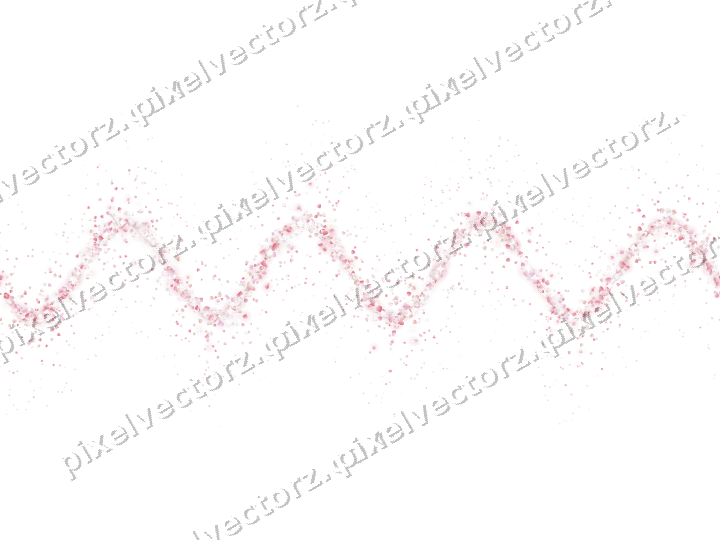 Nahtlose Glitzerwelle aus Herzen in Blassrosa auf transparentem Grund