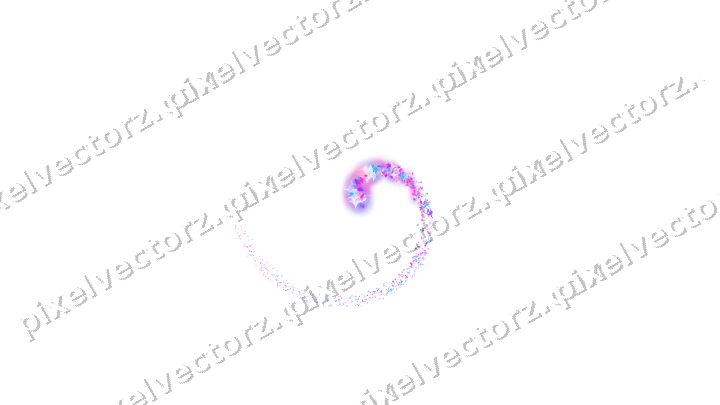 Nahtlose Glitzerspirale in Magenta und Violett auf transparentem Grund