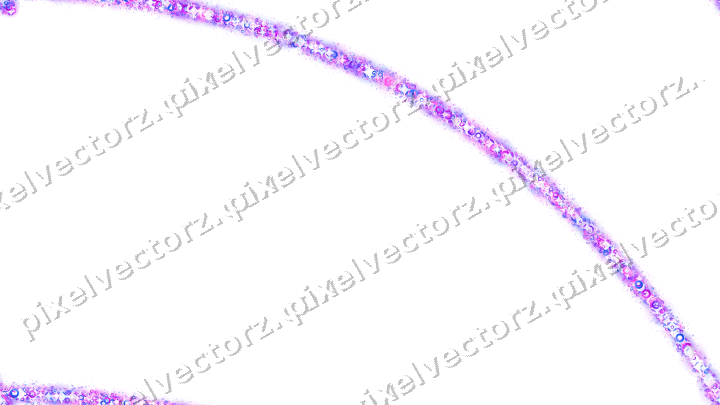 Nahtloser Glitzerbogen aus Ringen in Violett auf transparentem Grund