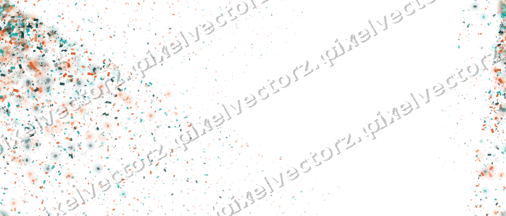 Nahtloser Glitzerfächer in Orange und Petrol auf transparentem Grund