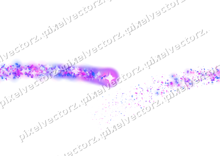 Nahtloser Sternenschweif in Violett und Blau auf transparentem Grund