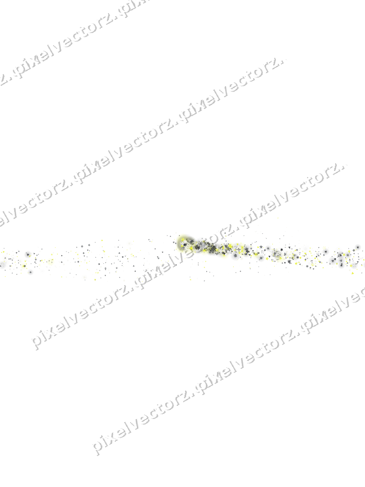 Nahtloser Sternenschweif in Gelb und Grau auf transparentem Grund