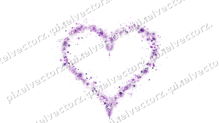 Nahtloses Glitzerherz in Violett auf transparentem Grund