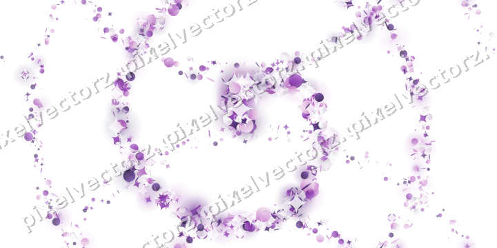 Nahtlose Glitzerspirale aus Funken und Punkten auf transparentem Grund