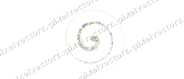 Nahtlose Glitzerspirale aus Funken und Tropfen auf transparentem Grund