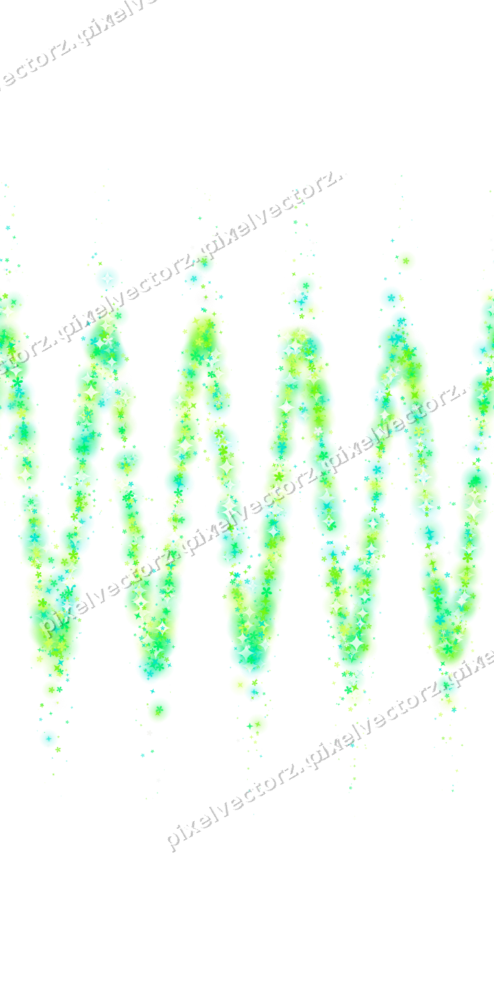 Nahtlose Glitzerwelle aus Sternen und Blüten auf transparentem Grund