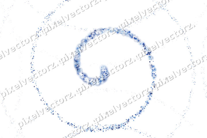 Nahtlose Glitzerspirale aus Funken und Punkten auf transparentem Grund
