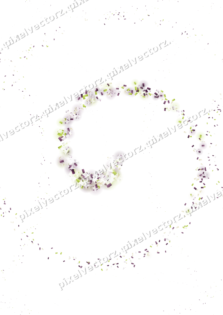 Nahtlose Glitzerspirale aus Konfetti auf transparentem Grund
