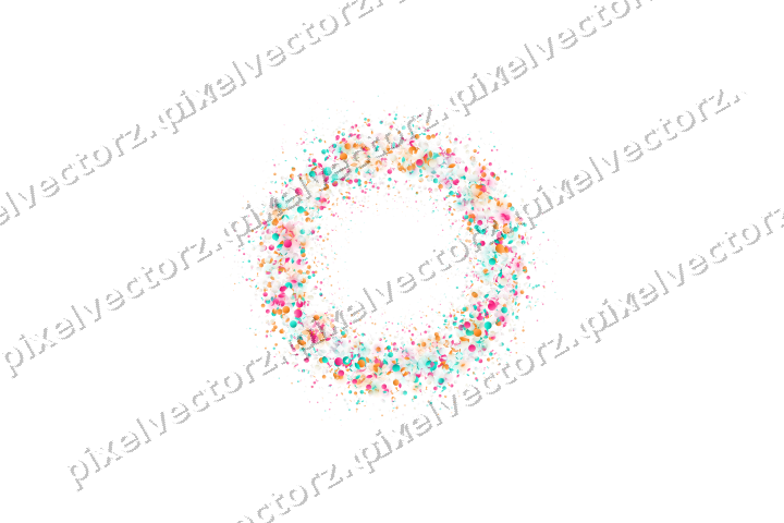 Nahtloser Glitzerkranz in Rosa und Orange auf transparentem Grund