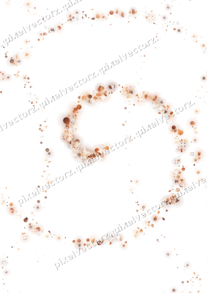 Nahtlose Glitzerspirale aus Punkten und Rauten auf transparentem Grund