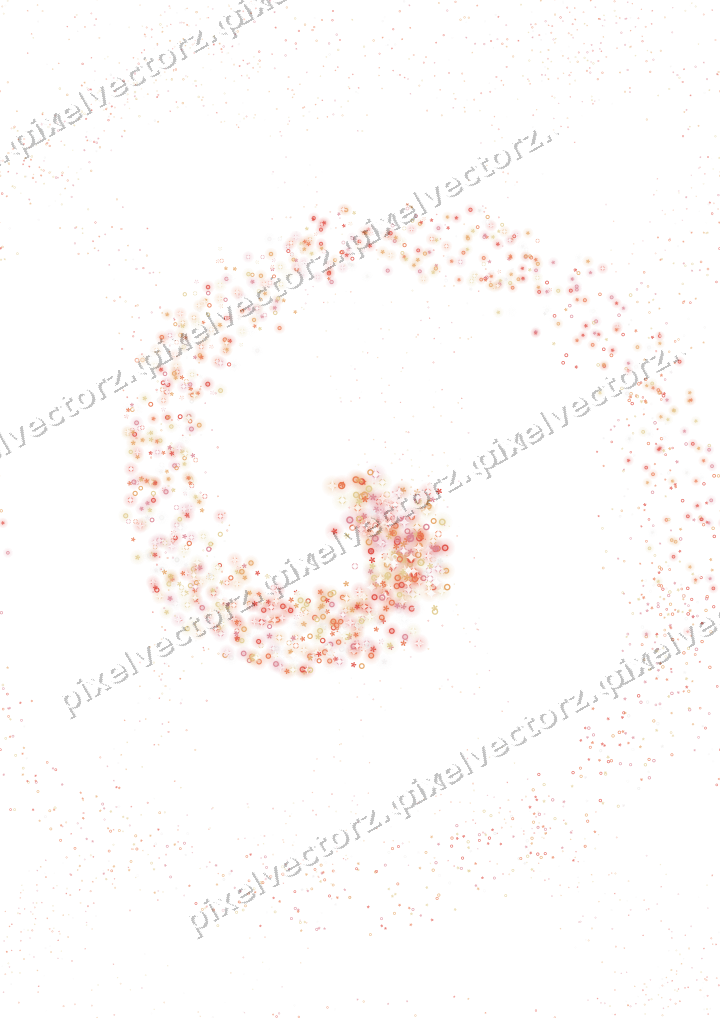 Nahtlose Glitzerspirale aus Blüten und Ringen auf transparentem Grund