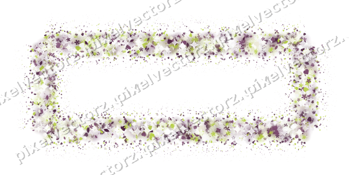 Nahtloser Glitzerrahmen aus Herzen und Blüten auf transparentem Grund